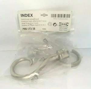 IKEA  Index  2 pack Hook Knopp Silver  790-173-28 NEW - Picture 1 of 1