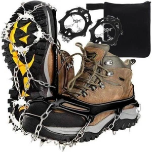 Hielo Nieve Antideslizante Clavos Agarres Crampones Tacos Para Hike Zapatos Bota - Picture 1 of 6