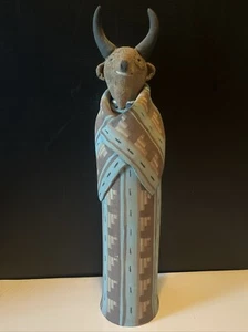 Susi Nagoda Bergquist Buffalo Native American Signed Folk Art Decorative Totem - Picture 1 of 9