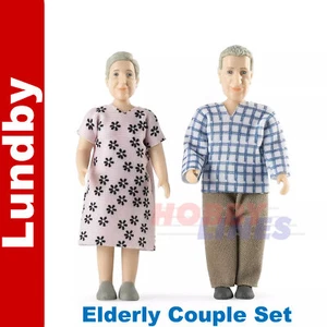 Lundby Doll Set Elderly couple Charlie Figures 1:18 jointed Sweden 60-8084-00 - Picture 1 of 5