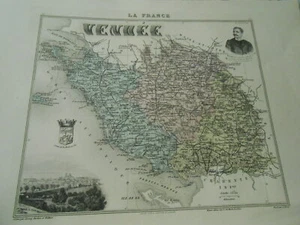 Carte France Département de la VENDEE   Migeon 1889 - Imagen 1 de 1