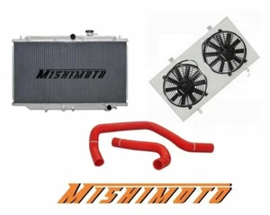 Mishimoto Aluminum Radiator, Fan Shroud, Red Hoses for 02-07 Subaru WRX - Bild 1 von 7