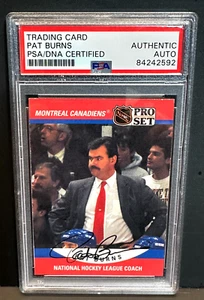 Pat Burns 1990-91 Pro Set Autograph Signed #699 Coach Canadiens PSA Authentic - Picture 1 of 2