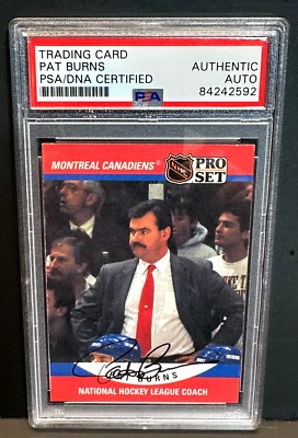 Pat Burns 1990-91 Pro Set Autógrafo Firmado #699 Coach Canadiens PSA Auténtico Foto 1 de 2