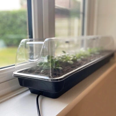 Jumbo Windowsill Heated Plant Propagator (80cm) Seed Growing Tray with UK Plug - Image 1 of 4