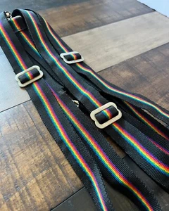 Vintage Polaroid Adjustable COLOR Camera Rainbow Neck Strap 1" Wide - Picture 1 of 4