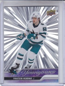 TRISTEN ROBINS 2023-24 UPPER DECK YOUNG GUNS OUTBURST SILVER RC #223 SHARKS