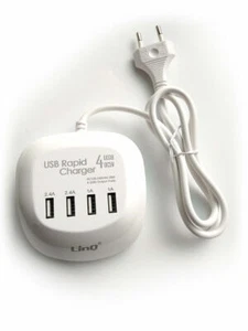 Cargador RAPIDO UNIVERSAL USB 3.0 Hub 4 Puertos 2.4A 20W red electrica 100-240V - Imagen 1 de 6
