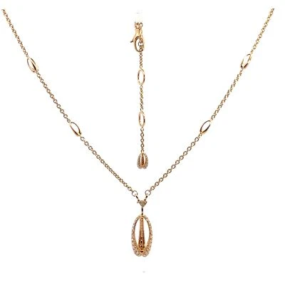 Cadena ajustable Di MODOLO Triadra de oro rosa de 18 quilates y diamantes de 15,5 a 17,5 pulgadas Foto 1 de 4