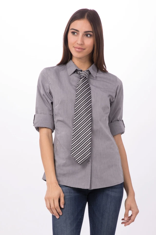 Corbata de vestir unisex a rayas Chef Works (T) Foto 1 de 1