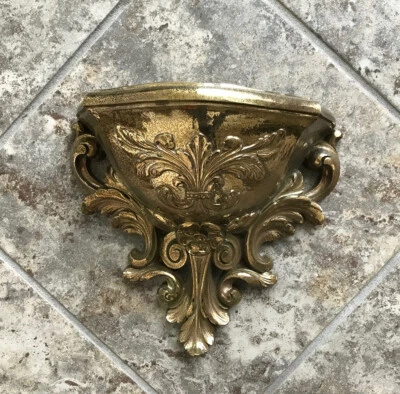 (2) Aplique de bolsillo de pared Syroco HOMCO de colección 1978 de plástico dorado 6050 Foto 1 de 4