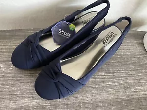 New Croft & Barrow Octet navy blue with Ortholite Sling Back Comfort 7.5 Wedge - Picture 1 of 9
