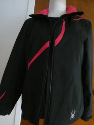 Chaqueta para mujer Spyder 3M Thinsulate negra con capucha esquí nieve talla 10 Foto 1 de 4