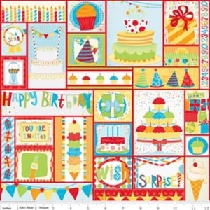 Happy Birthday fabric C3950 by Riley Blake. 100% cotton. 1 metre - Picture 1 of 2