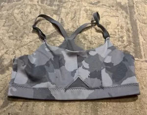 Athleta Sports Bra Womens Sz Small Gray Camo Athleisure Gym Workout Yoga - Picture 1 of 5