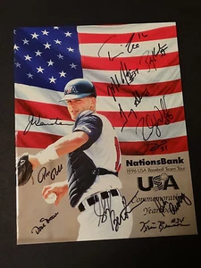 1996 TEAM USA BASEBALL TEAM SIGNED PROGRAM SAN ANTONIO TX JUNE 17 & 18, 1996 - Picture 1 of 1