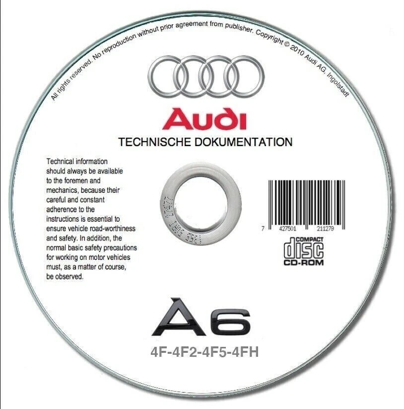 Audi A6 (C6) 2005-2011  manuale officina su cd - Immagine 1 di 4