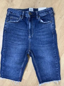Urban Outfitters BDG Pine High Waist Skinny Longer Denim Shorts, Blue 30"W BNWT - Picture 1 of 12