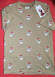 CACTUS BOYS CHRISTMAS SANTA T-SHIRT YOUTH SIZE 11/12 Tan Short Sleeve NWT - Picture 1 of 4