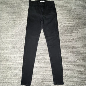 Levis Size 26w Girls Jeans 720 High Rise Super Skinny Denim Black - Picture 1 of 13