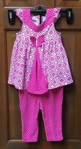 Kids Headquarters Pant Outfit Pink Sleeveless Tunic Top Toddler Girl 24 Month - Picture 1 of 4