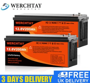 12V 200AH Lithium Battery Rechargeable LiFePO4 15000+ Deep Cycle Solar Panel RV - Picture 1 of 17