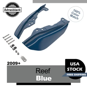 Deflector de aire de cuadro medio azul arrecife protector térmico para 09+ Harley de Advanblack - Imagen 1 de 9