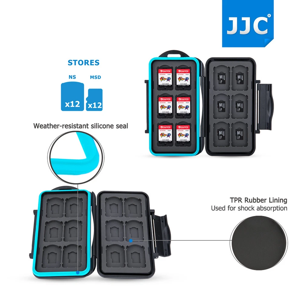JJC Memory Card Case Storage for Nintendo Switch Game Card*12+ Micro SD Card* 12 - Image 1 of 4