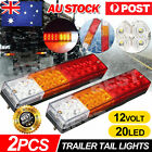 2x Trailer Lights 20 Led Stop Tail Indicator Truck Camper Light Ute 4wd 12v