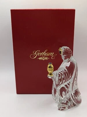 Gorham Crystal Gold Nativity King Balthazar Wisemen Figurine Germany 5" - Image 1 of 4