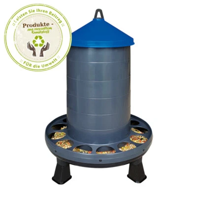 Geflügel Futterautomat Kunststoff 16 kg mit Füßen-Recycling-Hühner Futterautomat - Bild 1 von 4