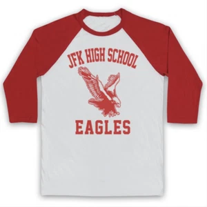 JFK HIGH SCHOOL EAGLES UNOFFICIAL SEINFELD COMEDY TV 3/4 SLEEVE BASEBALL TEE - Picture 1 of 20