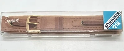 NEW SPEIDEL SPINNAKER Leather Watch Band 19mm LONG Light/Med Brown West Germany - Image 1 of 4