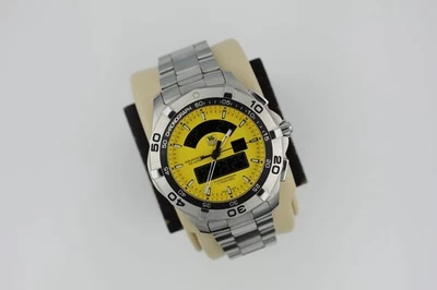 Reloj cronógrafo digital Tag Heuer CAF1011.BA0821 para hombre Aquaracer amarillo plateado Foto 1 de 4