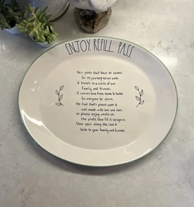 Rae Dunn Artisan Collection Magenta "Enjoy Refill Pass" Platter 13x11” - Picture 1 of 4