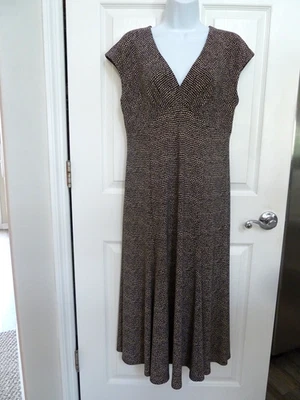 JONES NEW YORK Sz 12 Dress Midi Fit & Flare Babydoll Empire Waist Sleeveless - Image 1 of 4