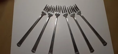 6 tenedores de cóctel Gorham Lansdowne de plata esterlina camarones ostra sin mono 1917 B Foto 1 de 4