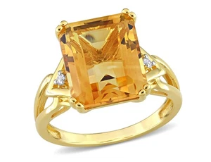 6.60 Carat (ctw) Citrine and White Topas Ring in Yellow Sterling Silver - Picture 1 of 5