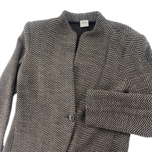 Armani Collezioni Blazer Jacke Damen Large Braun Wolle Chevron Fischgrät Italy - Bild 1 von 16