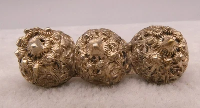 Brosche Spange Silber 800 Jugendstil Art Nouveau filigrane Halbkugel Siebenbürge - Bild 1 von 4