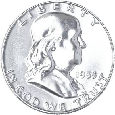 1953 (P) Franklin Half Dollar Gem Proof 90% Silver See Pics J893 - Image 1 of 3