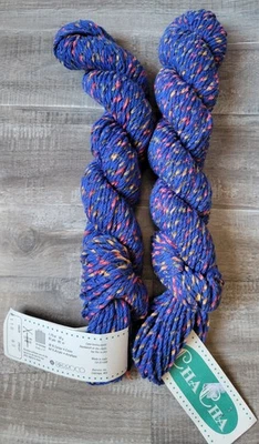 Berroco Cha Cha Синяя Текстурированная Твидовая Хлопковая Акриловая Камвольная Пряжа Лот из 2 - Изображение 1 из 2