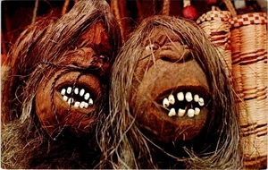 Manila, Philippines  COCONUT FACE CARVINGS 1978 Robert Krone Photo Art Postcard - Picture 1 of 2