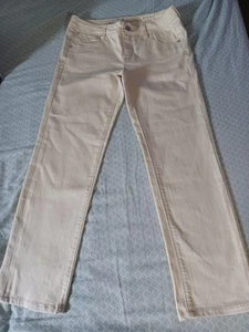 Girls Justice Premium White Straight Jeans sz 16 1/2 Stretch - Picture 1 of 11