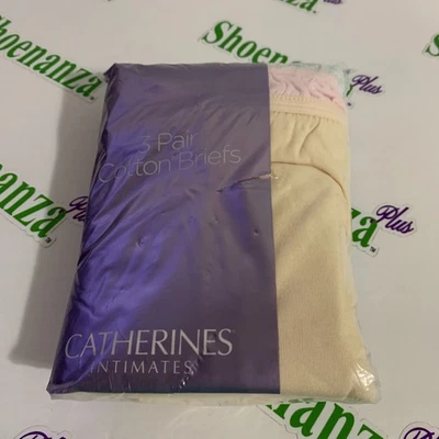 Catherines Brief Panties Underwear 3 Cotton Pack Pink Beige Blue Plus 15 or 5X - Image 1 of 4