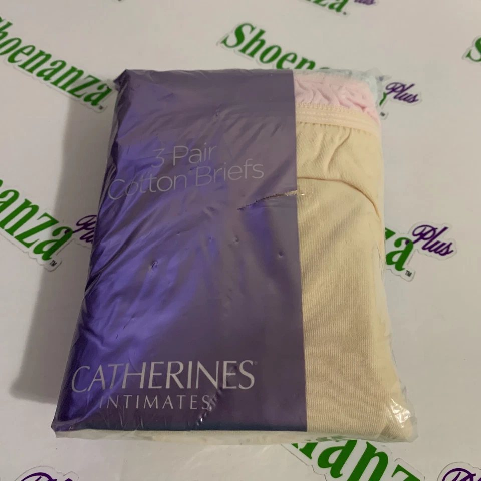 Трусики-трусики Catherines нижнее белье упаковка 3 хлопка розовые бежевые синие плюс 15 или 5X - Изображение 1 из 4