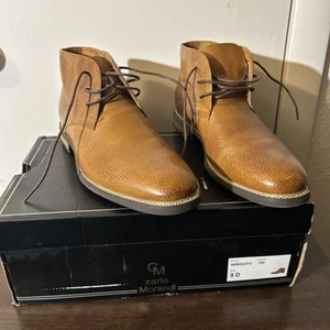Men's Brown Carlo Morandi Boots Size 9 D - Picture 1 of 9