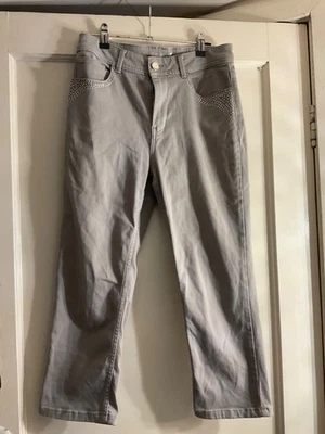 Per Una M&S ladies grey sparkle crop jeans size 10 - Image 1 of 4