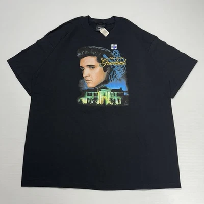 Camisa De Colección Elvis Presley Para Hombres XL Negra Graceland Logo Grande Nueva Con Etiquetas Música Rock Retro Foto 1 de 4