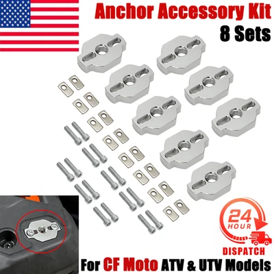 8 Set For CF Moto ATV & UTV Direct Fit 3/8-16 Rear Anchor Accessory Kit Aluminum - Image 1 of 4